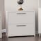 Homeroots 30" White Wood Two Drawers Filing Cabinet 568311 - alternate 3