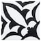 Andova Tiles Luv Ti'amo Black and White 8-in Encaustic Matte Porcelain Wall & Floor Tile ANDLUV452 - alternate 5