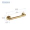 Kibi Bathroom Safety 12 In L, 1.25 In Dia., Stainless Steel Shower Grab Bar, Concealed Screws KGB1112BB - alternate 3