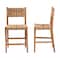 Bali & Pari Prita Bohemian Paper Loom and Natural Mahogany Wood 2-Piece Counter Stool Set 249-2PC-13882-ZORO - alternate 3