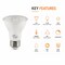 Euri Lighting PAR20 LED Bulbs, 5.5W, 500 lm, 50W Eq., 3000K, E26, Dimmable, CEC/JA8/UL, 2PK EP20-5.5W5000cec-2 - alternate 2