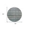 Homeroots 8' Teal Blue Light Blue And Gray Round Striped Washable Indoor Outdoor Area Rug 605695 - alternate 2