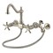Kingston Brass Two-Handle Wall Mount Bridge Kitchen Faucet with Brass Sprayer, Brushed Nickel KS1248NXBS - alternate 1