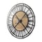 Homeroots 42" Black And Natural Iron And Wood Analog Round Wall Clock 609405 - alternate 1