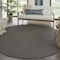 Homeroots 8' Charcoal Round Power Loom Area Rug 522501 - alternate 3