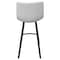 Leisuremod Elland Upholstered Leather Bar Stool With Iron Legs & Footrest, Light Grey ES29LGR - alternate 4