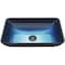 Vigo Donatello Turquoise Blue Glass 18 in. L x 13 in. W x 4 in. H Rectangular Vessel Bathroom Sink VG07068 - alternate 1