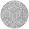 Homeroots 8' Gray And Ivory Round Geometric Washable Indoor Outdoor Area Rug 613009 - alternate 2