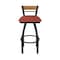 Holland Bar Stool Co Revelle 36in Swivel Extra Tall Bar Stool, Black Wrinkle Finish, Medium Back and Graph Poppy Seat 881 - alternate 5