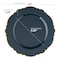 Smarty Had A Party 7.5" Navy with Gold Rim Round Blossom Disposable Plastic Appetizer/Salad Plates (120 Plates), 120PK 4847NG-CASE - alternate 4