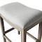 Homeroots 26" Gray and Oak Fabric and Solid Wood Backless Counter Height Bar Chair 632359 - alternate 3