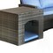 Homeroots Six Piece Outdoor Gray Wicker Sofa Seating Group with Light Blue Cushions 558554 - alternate 3