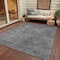 Homeroots 5' X 8' Gray And Smoky Black Abstract Washable Indoor Outdoor Area Rug 609317 - alternate 4