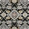 Homeroots 8' Black Gray And Brown Round Oriental Washable Indoor Outdoor Area Rug 597664 - alternate 2