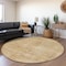 Homeroots 8' Linen And Wheat Round Aztec Washable Indoor Outdoor Area Rug 615550 - alternate 3