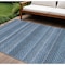 Homeroots 9' X 12' Denim Blue And Sky Blue Striped Washable Indoor Outdoor Area Rug 610586 - alternate 1