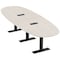 Skutchi Designs 12ft Conference Table With Power Unit | 12 Person Modular Boval Meeting Table | Harmony Series HAR-BOVL-48X144-T.BK-K458-EBLK - alternate 1