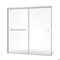 Fab Glass And Mirror Semi-Frameless Double Sliding Shower Door Sorrento Lux Series - Chrome Finish Adjustable 56in-60 SHSOL60X70CH - alternate 1