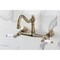 Kingston Brass Double-Handle Wall Mount Bathroom Faucet, Antique Brass KS3243PL - alternate 5