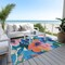 Homeroots 8' X 10' Navy Blue And Sky Blue Floral Washable Indoor Outdoor Area Rug 611074 - alternate 5