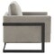 Leisuremod Lincoln Velvet Accent Armchair with Black Frame, Light Grey LAB31LGR - alternate 4