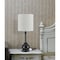 Homeroots 25" Blackened Bronze Metal Round Table Lamp With Off White Drum Shade 524685 - alternate 2