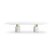 Homeroots 180" White and Gold Marble and Steel Double Pedestal Base Dining Table 722446 - alternate 3