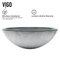 Vigo Giovanni Artistic Silver Glass 17 in. L x 17 in. W x 6 in. H Round Vessel Bathroom Sink VG07053 - alternate 3