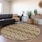 Homeroots 8' Gold Brown And Beige Round Moroccan Washable Indoor Outdoor Area Rug 594324 - alternate 3