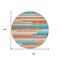 Homeroots 8' Orange Teal Blue And Salmon Round Striped Washable Indoor Outdoor Area Rug 613310 - alternate 2