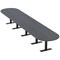 Skutchi Designs 20ft Conference Table With Power Unit | 20 Person Modular Racetrack Meeting Table | Harmony Series HAR-RAC-48X240-T.BK-WA7949-NA - alternate 1