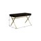 Homeroots 47" Dark Brown and Gold Computer Desk With Two Drawers 355775 - alternate 2
