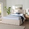 Baxton Studio Astin Platform Bed with Pleated Skirt- Fabric Upholstered Bed Frame with Panel Headboard, Queen 266-14582-ZORO - alternate 2
