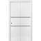 Sartodoors Sliding Closet Bi-fold Doors, Planum 0014 White Silk and Aluminum Strips, Sturdy Tracks Moldings Tr PLANUM0014BF-WS-72 x 96 (2* 36x96) - alternate 1