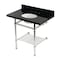 Kingston Brass 36-Inch Black Granite Console Sink with Brass Legs and Shelf, 8-Inch, 3-Hole KVPK36KBB6 - alternate 1