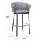Homeroots 30" Gray And Black Faux Leather And Steel Bar Height Bar Chair 555665 - alternate 5