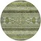 Homeroots 8' Olive Green And Artichoke Green Round Southwestern Washable Indoor Outdoor Area Rug 582838 - alternate 3