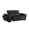 Homeroots 77in Black and Brown Italian Leather Power Reclining Loveseat With Storage 720546 - alternate 5
