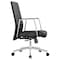 Leisuremod Aleen Office Chair in Upholstered Leather and Iron Frame with Swivel and Tilt, Black AO19BLL - alternate 3