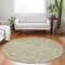 Homeroots 8' Taupe And Beige Round Floral Washable Indoor Outdoor Area Rug 604685 - alternate 4