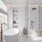 Apollo Tile White 1x12 Bianco Carrara Marble Polished Pencil Liner Tile Trim 0.5 sqft/case, 10PK APLMCA881PA - alternate 6
