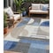 Homeroots 5' X 8' Blue Gray And Ivory Geometric Washable Indoor Outdoor Area Rug 617975 - alternate 1
