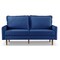 Homeroots 69" Blue Velvet Sofa With Dark Brown Legs 543722 - alternate 6