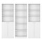 Homeroots Set of Three White Wood Five Tier Modular Bookcase with Four Doors, 3PK 546620 - alternate 1