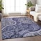 Homeroots 5' X 8' Navy Blue Gray And Green Floral Medallion Washable Indoor Outdoor Area Rug 603180 - alternate 4