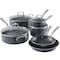 Martha Stewart 10 Piece Aluminum Nonstick Enamel Cookware Set in Gray with Lids 128940.1 - alternate 1