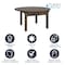 Flash Furniture HERCULES 60 in. Round Mahogany Commercial Farmhouse Folding Table, Antique Rustic Solid Pine XA-F-60-RD-MG-GG - alternate 4
