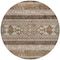 Homeroots 8' Chocolate And Gray Round Southwestern Washable Indoor Outdoor Area Rug 582814 - alternate 5