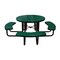 Leisure Craft 46" Round Picnic Table, Perforated Metal, Portable, Black Green T46ROP-PERF-BLACK GREEN - alternate 1