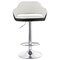 Elama 2 Piece Adjustable Faux Leather Bar Stool in White with Black Trim and Chrome Base ELM-705-WHT-BLK - alternate 3